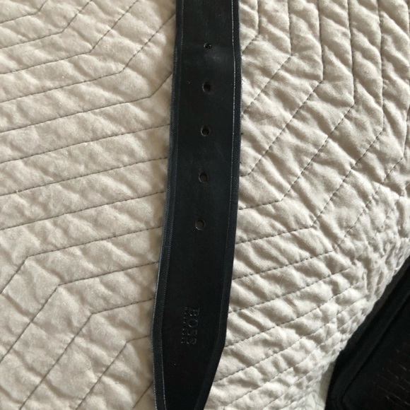 Hugo boss men’s leather casual belt - black - Picture 3 of 5